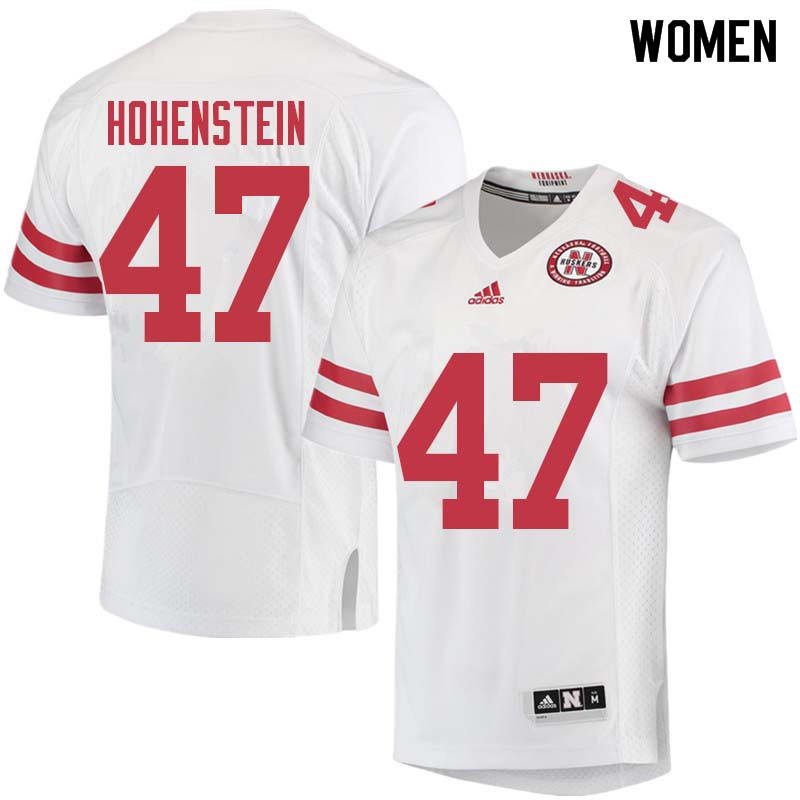 Women #47 Branden Hohenstein Nebraska Cornhuskers College Football Jerseys Sale-White - Click Image to Close